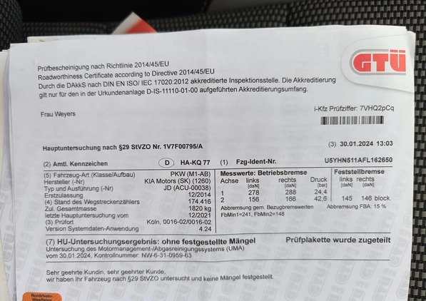 Kia Ceed cena 33500 przebieg: 174850, rok produkcji 2014 z Krynica-Zdrój małe 781